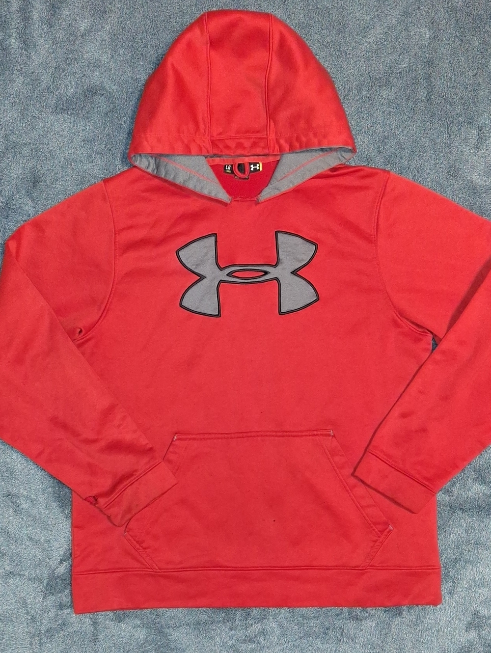 Under Armour Red Pullover Hoodie with Gray Logo